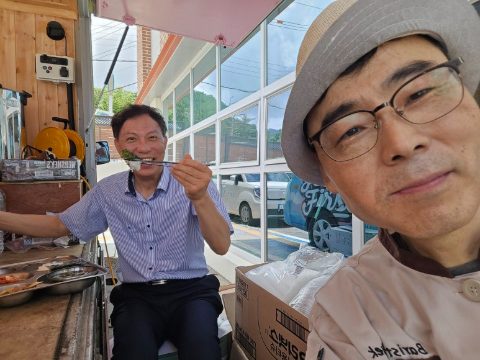 경남 산청 수해지역 커피봉사
