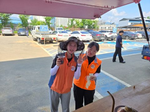 경남 산청 수해지역 커피봉사